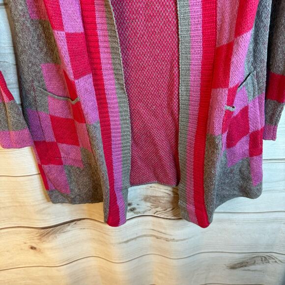 Nic + Zoe Pink & Gray Knitted Long Sleeve Cardigan Size XS - Picture 4 of 8